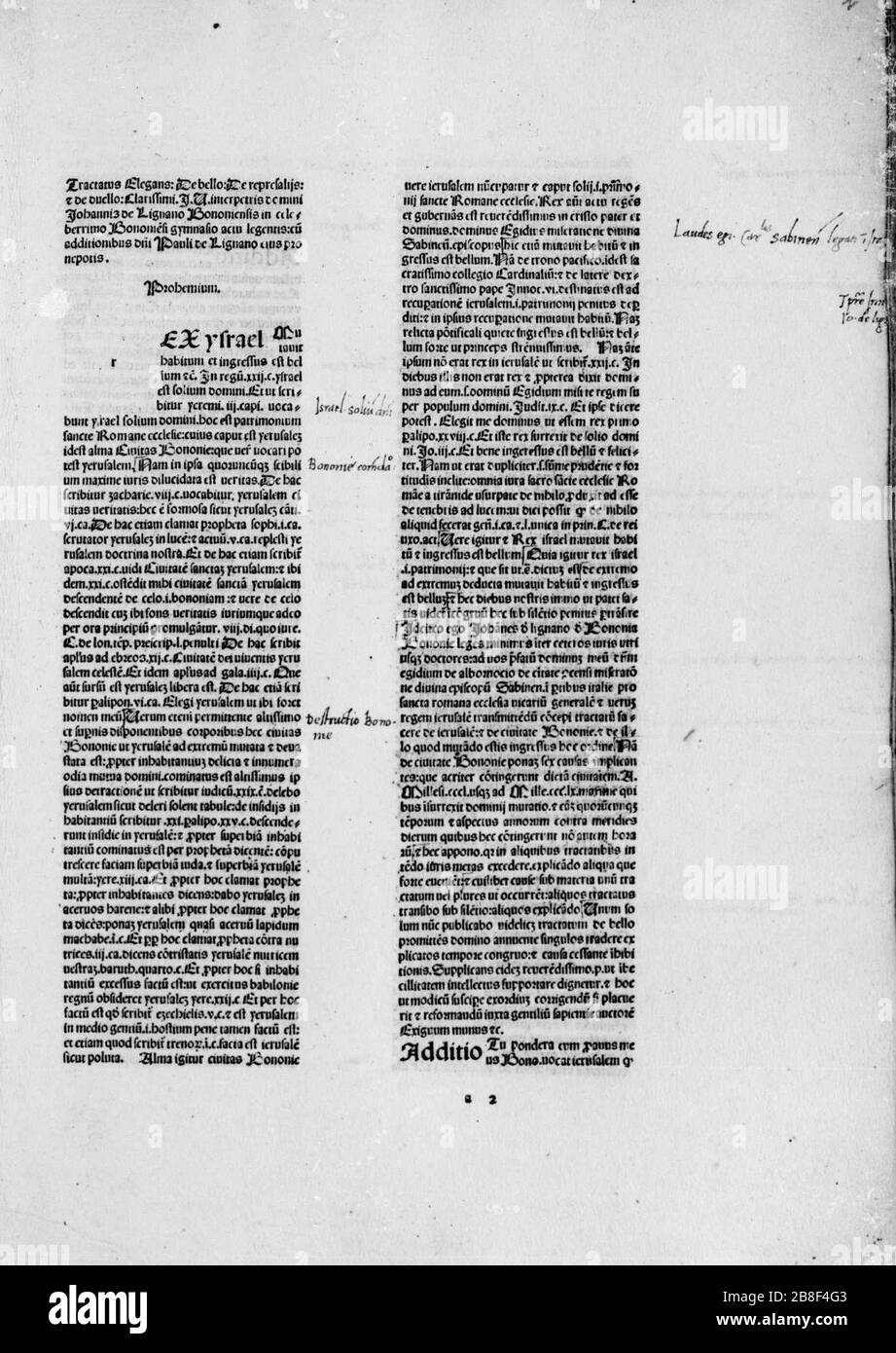 Giovanni da Legnano - de bello, 1487 - BEIC 11755701. Stockfoto