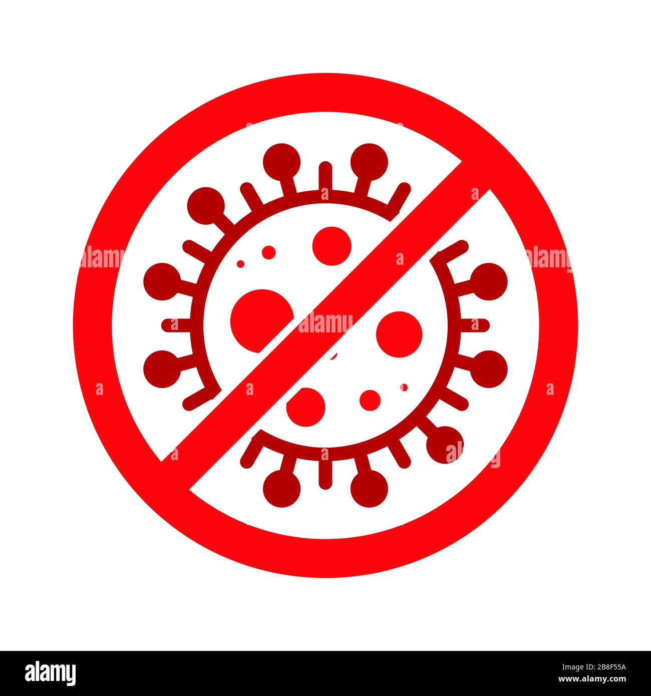 Wuhan Corona Virus, Covid-19, nCOV, MERS-COV Roman Coronavirus Stop, Block, Anti-Stempel. Roter Vektor 2019-2020. Warnschild, Schutzsymbol. Covid19 Stock Vektor