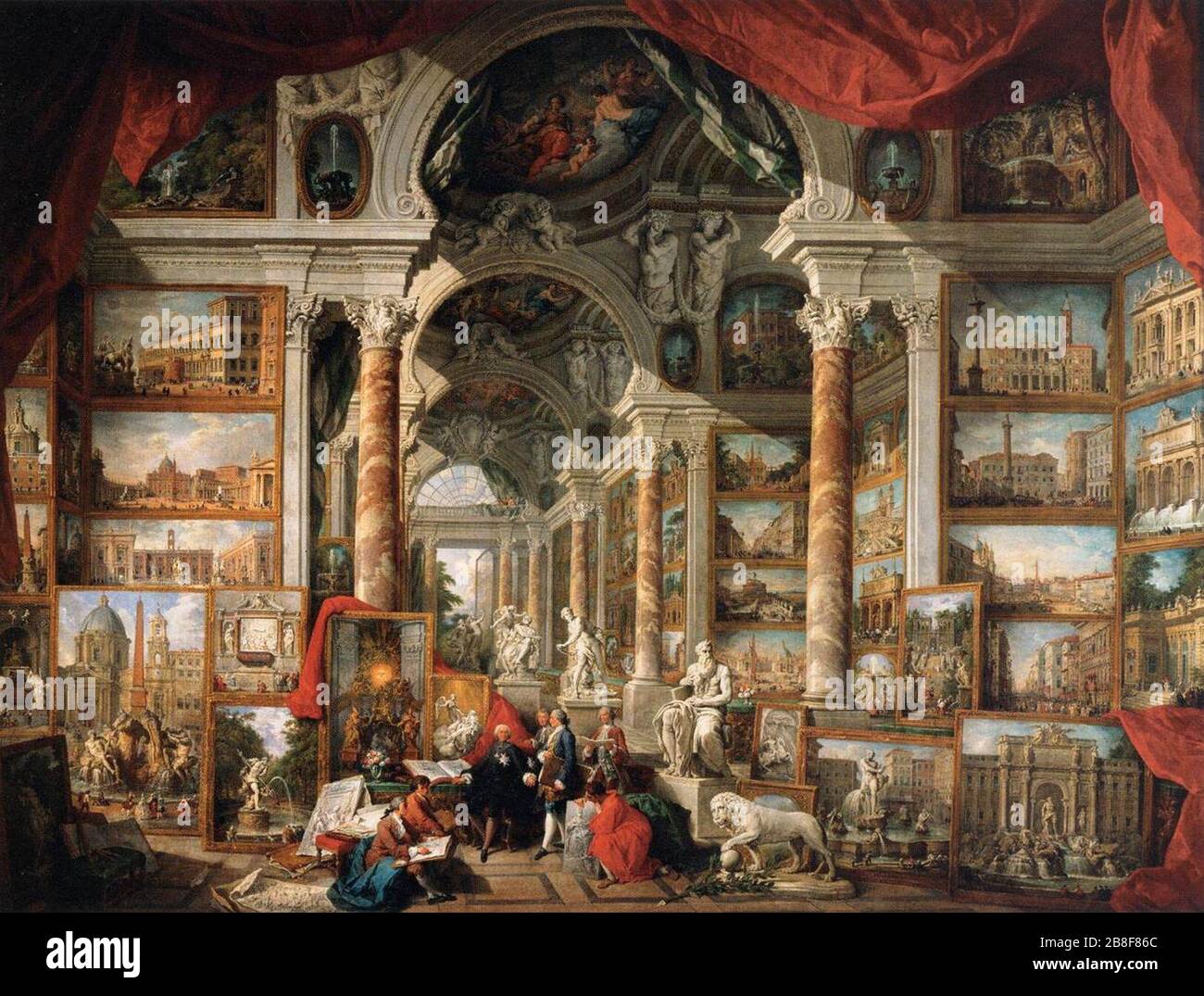 Giovanni Paolo Pannini - Galerie mit Ausblicken auf das moderne Rom Stockfoto