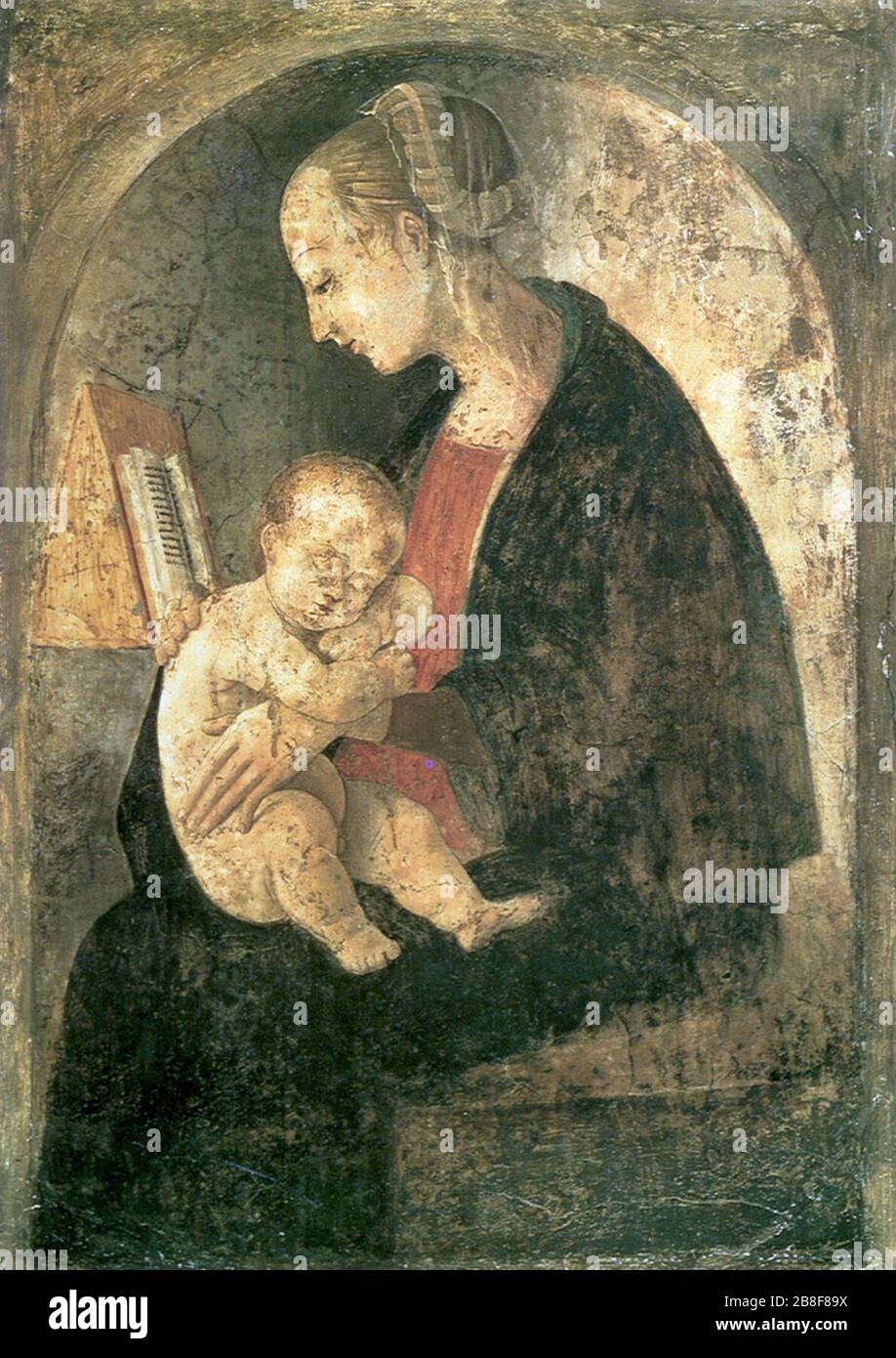 Giovanni Santi Madonna and Child with a Book. Stockfoto