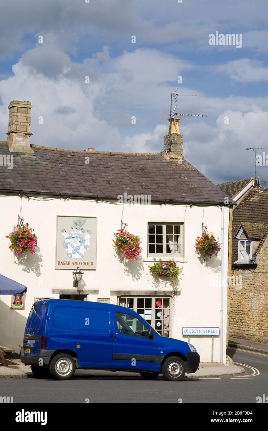 Eagle & Child Pub in Digbeth Street, Stow-on-the-Wold, Gloucestershire, Cotswold District, England, Großbritannien, Europa Stockfoto