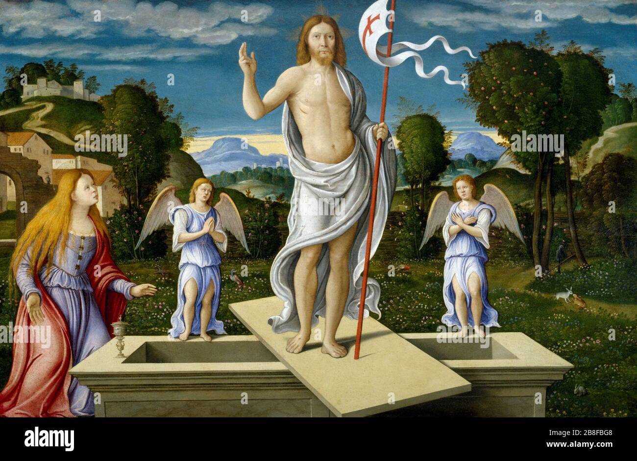 Girolamo da Santacroce - die Auferstehung Stockfoto