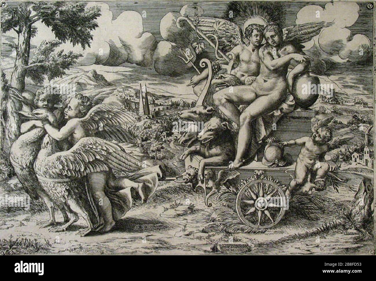 Giulio Bonasone - Triumph von Cupid und Psyche. Stockfoto
