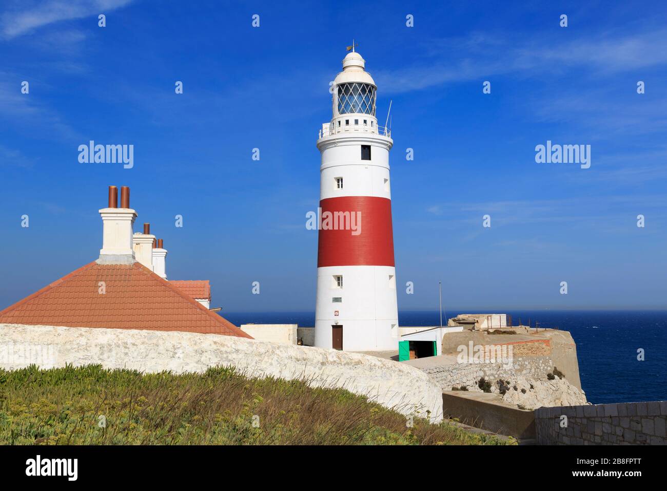 Europa Point Lighthouse, Gibraltar, Großbritannien, Europa Stockfoto