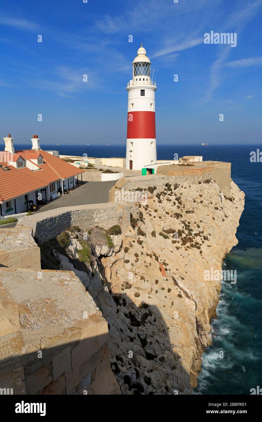 Europa Point Lighthouse, Gibraltar, Großbritannien, Europa Stockfoto