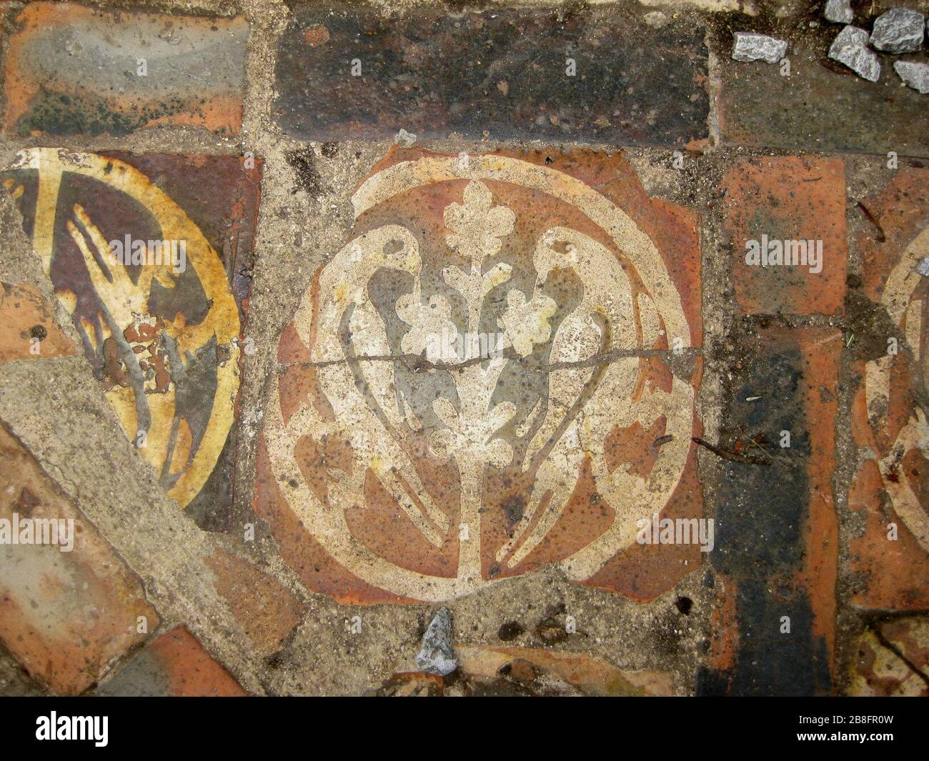 Glastonbury Abbey mit originalem Details. Stockfoto