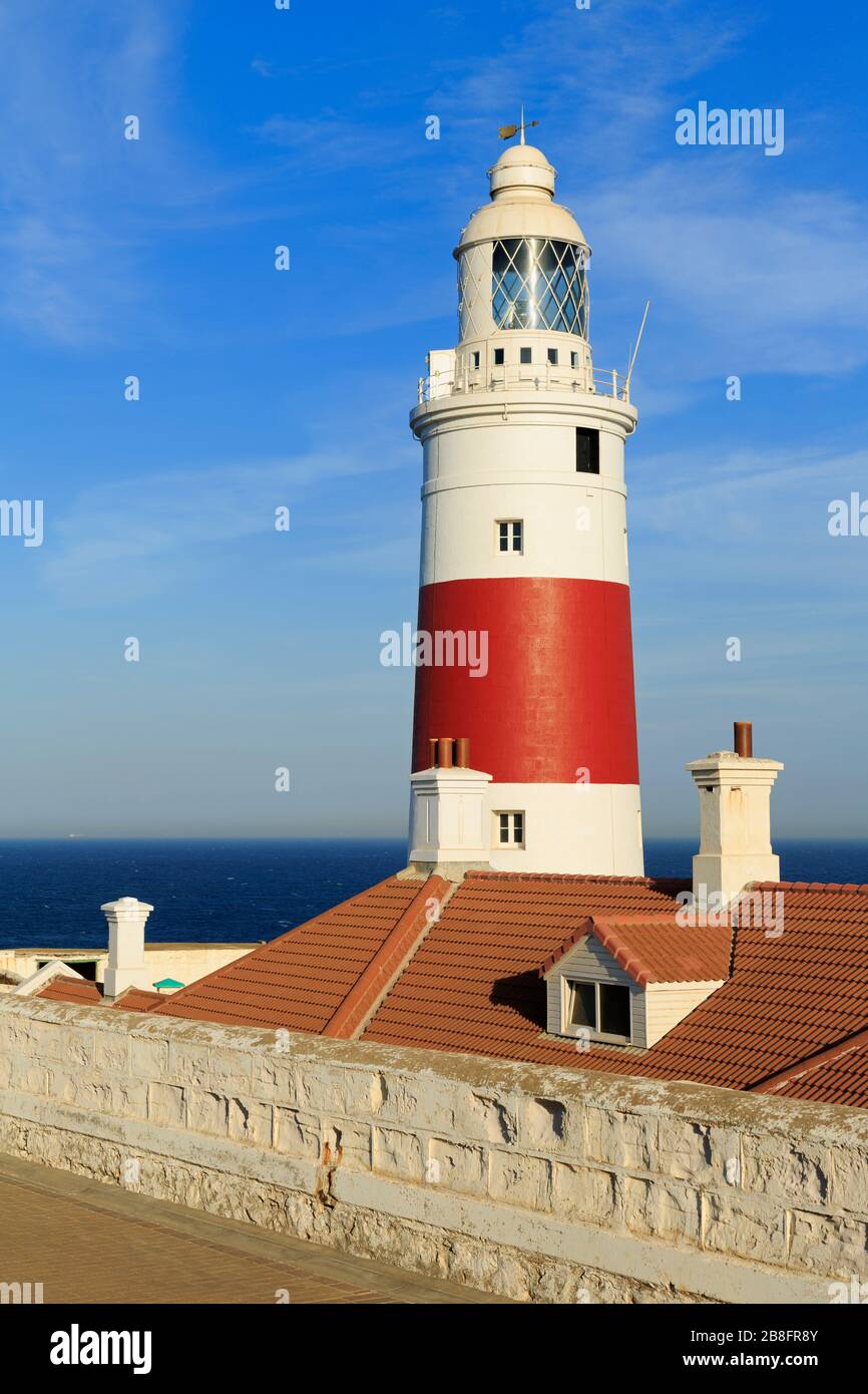 Europa Point Lighthouse, Gibraltar, Großbritannien, Europa Stockfoto