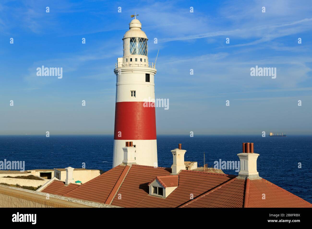 Europa Point Lighthouse, Gibraltar, Großbritannien, Europa Stockfoto