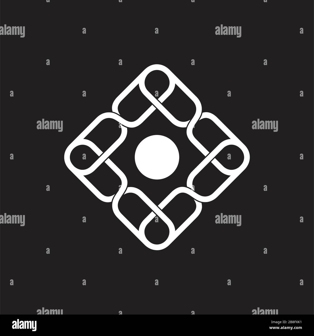 Logo-Vektor mit eckigem Kettensymbol Stock Vektor