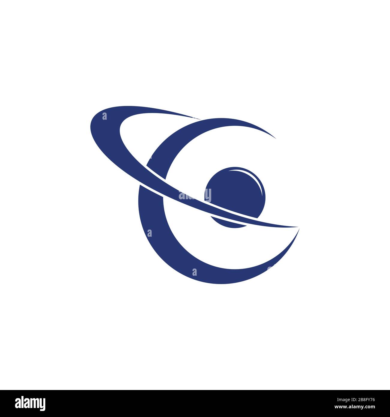 Abstrakter Buchstabe c Umkreisender Planet-Logo-Vektor Stock Vektor
