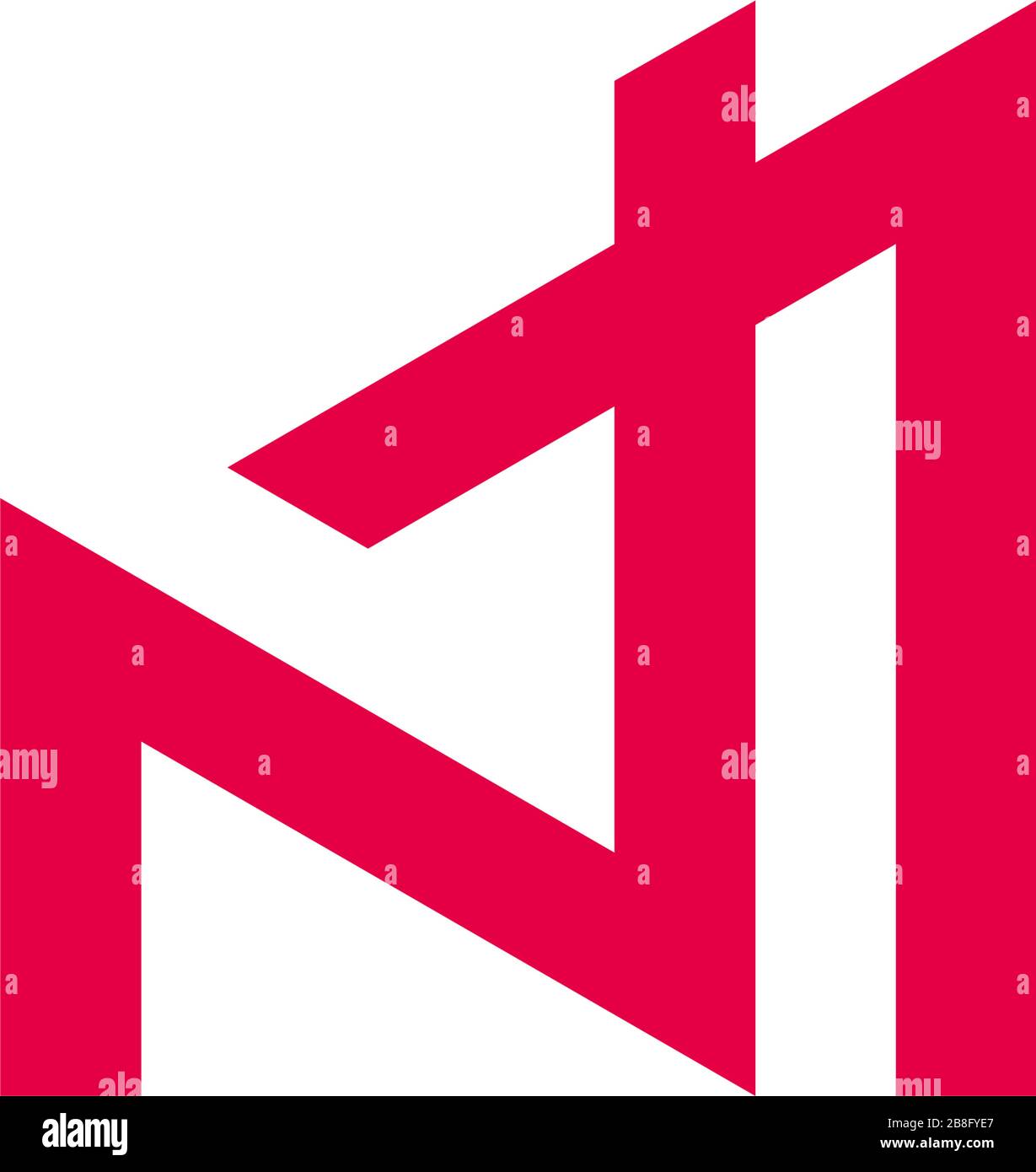 Letter nt abstrakter einfacher Logo-Vektor mit geometrischer Pfeillinie Stock Vektor