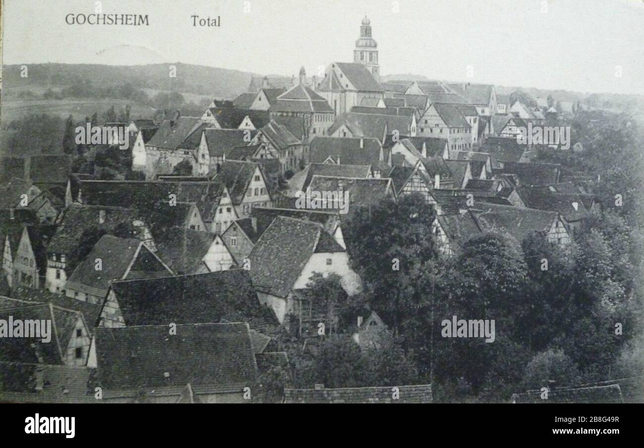 Gochsheimer Panorama c. 1910. Stockfoto