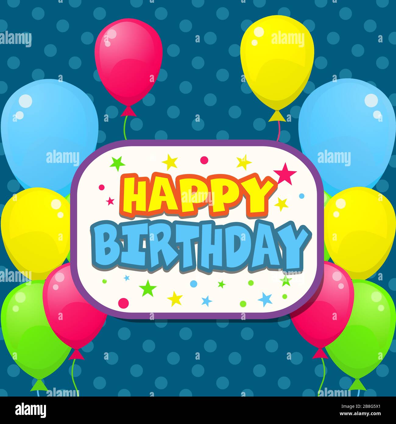alles Gute zum Geburtstag Feier Karte VektorIllustrationdesign Stock
