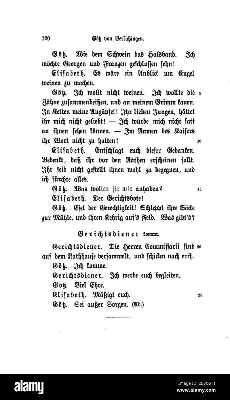 Goethe-Götz von Berlichingen WA BD 8 120. Stockfoto