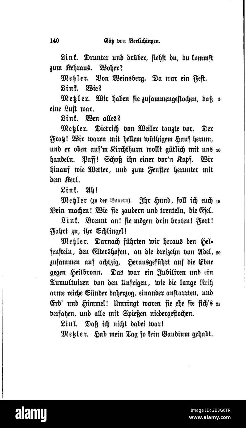 Goethe-Götz von Berlichingen WA BD 8 140. Stockfoto