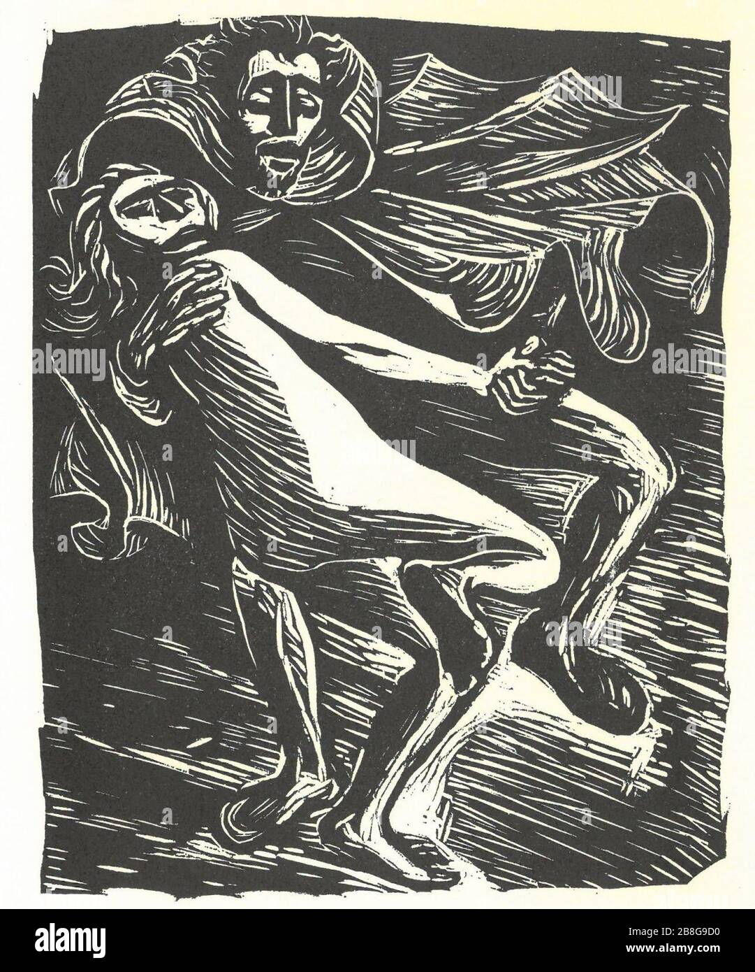 Goethea, Barlach, Walpurgisnacht, Faust, zend mit der Jungen. Stockfoto