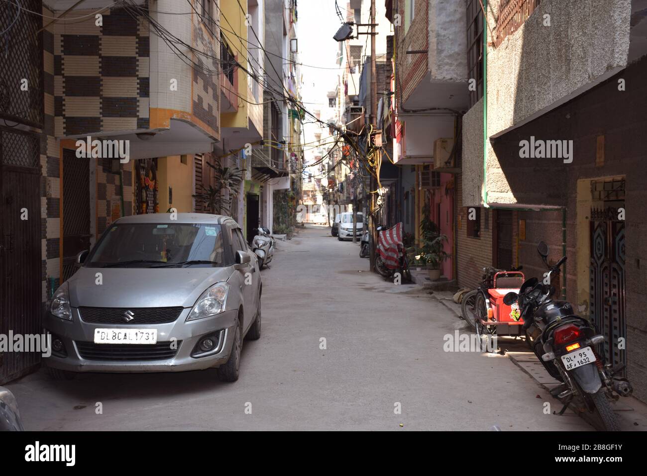 Janta Curfew - verlassene Straßen in neu-delhi, Indien aufgrund des Corona-Virus Stockfoto