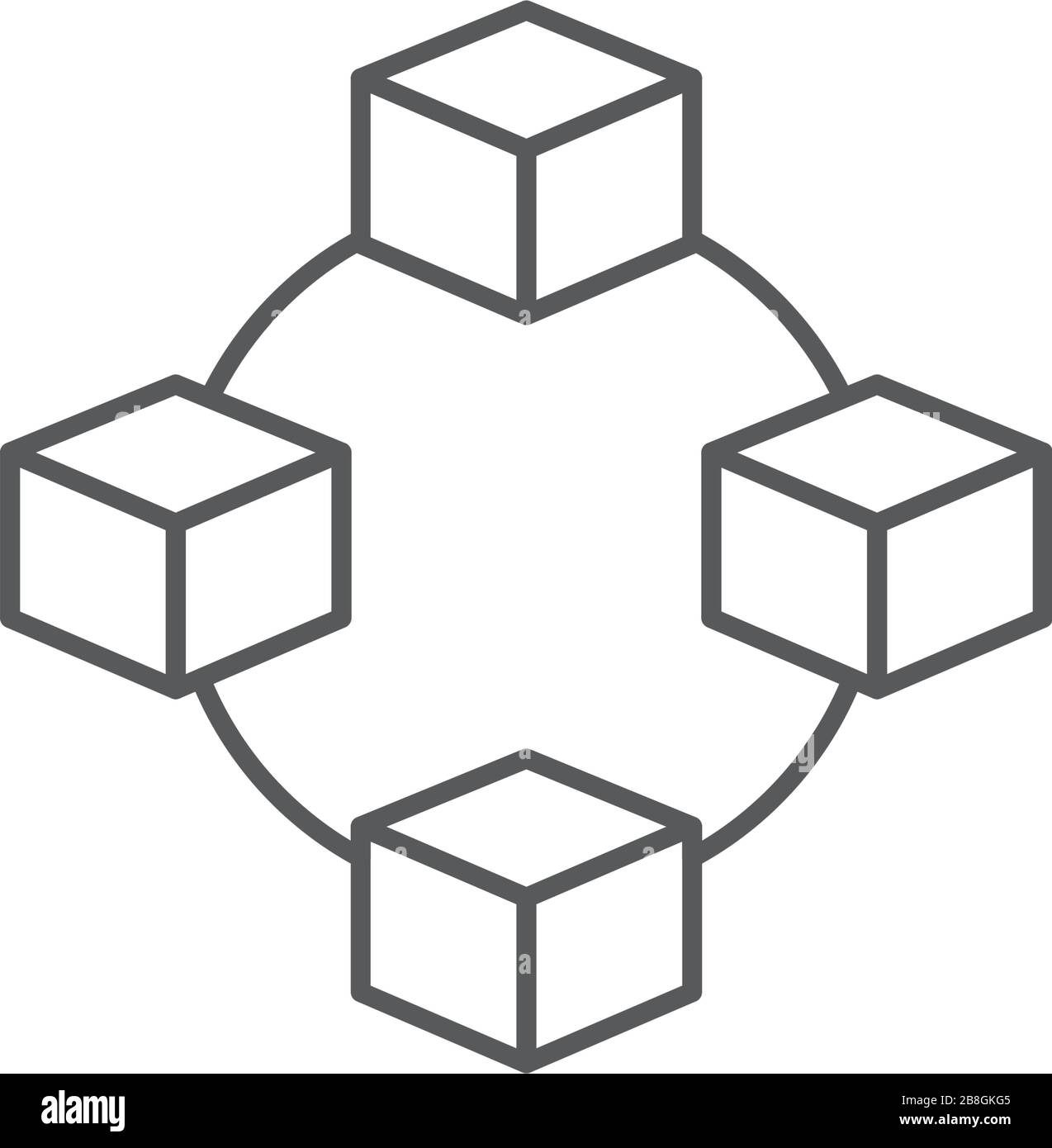 Cube Netzwerkverbindung Struktur Vektor icon Stock Vektor