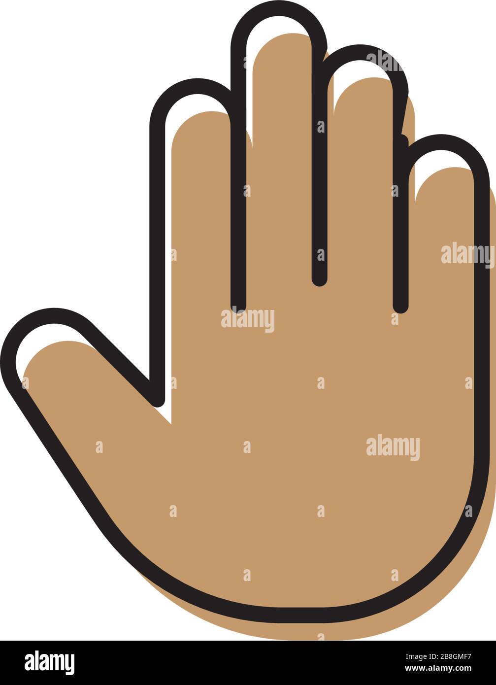 Vektorbefehl stop Symbol Symbol Hand oder die Hand Symbol auf weißem Hintergrund Stock Vektor