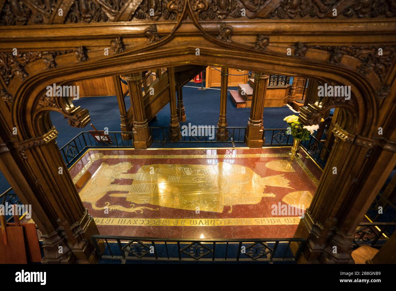Bestattung von Robert the Bruce in Dumferline Abbey Pfarrkirche, Dumerline, Schottland, Großbritannien, Europa Stockfoto