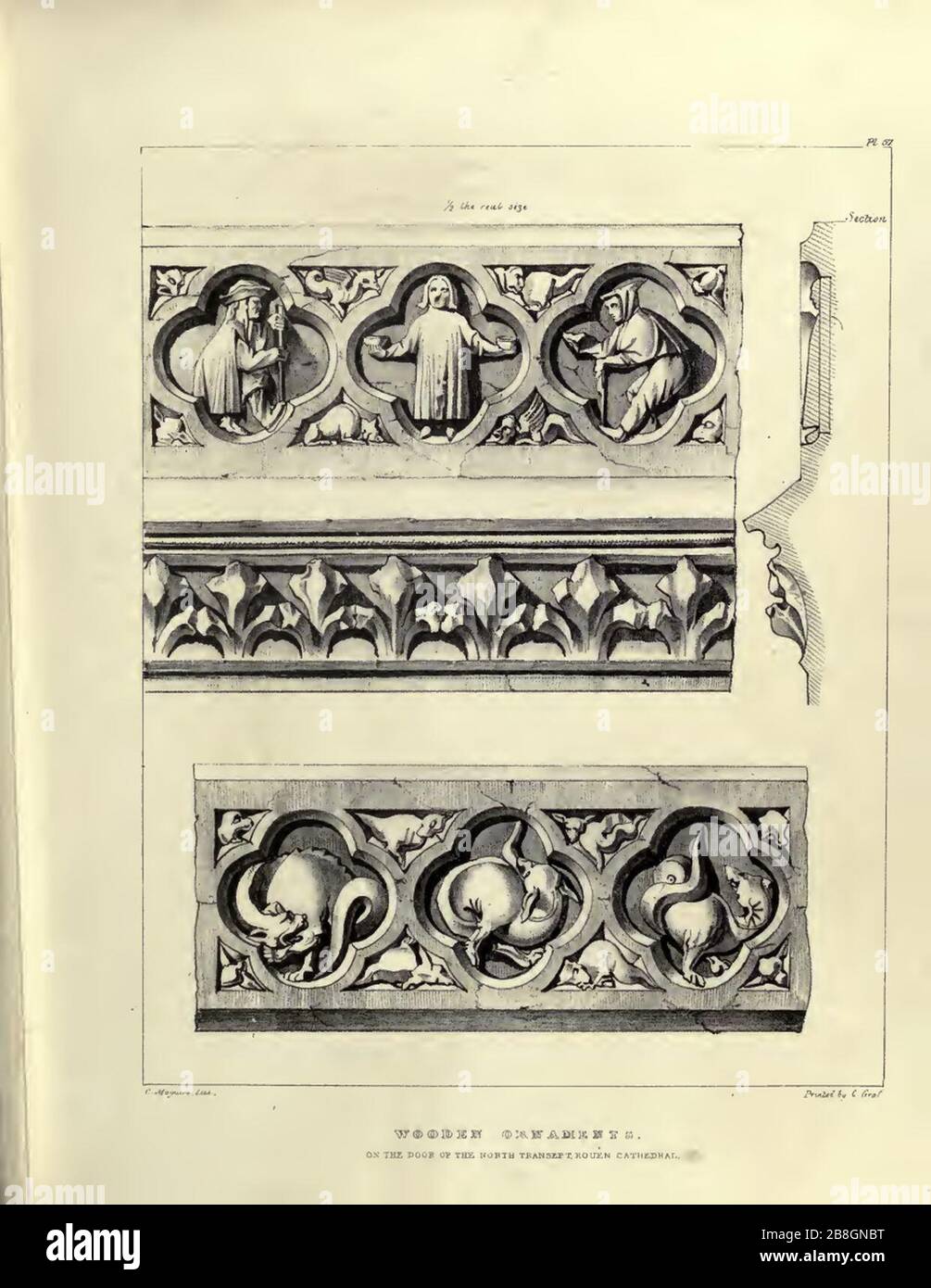 Gotische Verzierungen, ausgewählte aus verschiedenen alten Gebäuden, sowohl in England als auch in Franc, während der Jahre von 18321, 186 und 184 - Agustus Pugin 42. Stockfoto