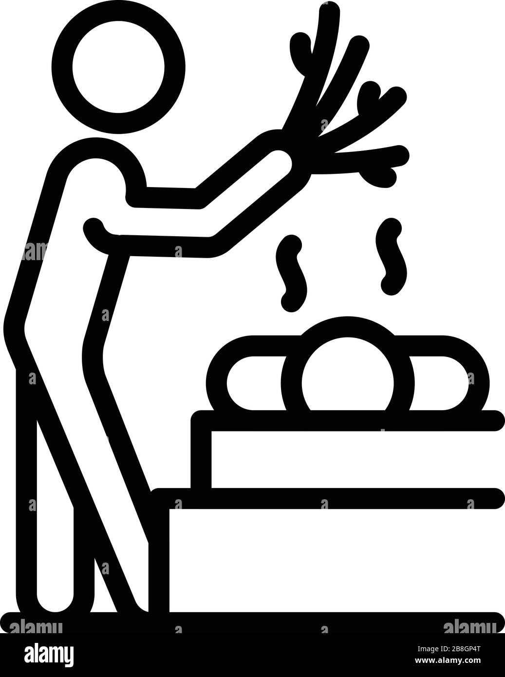 Russisches Sauna-Symbol, Outline-Stil Stock Vektor