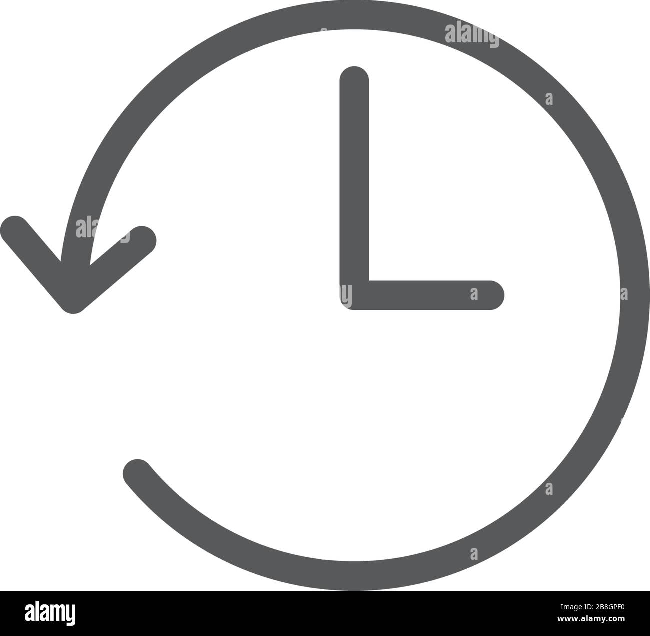 Zeit zurück Symbol vektor Symbol auf weißem Hintergrund Stock Vektor