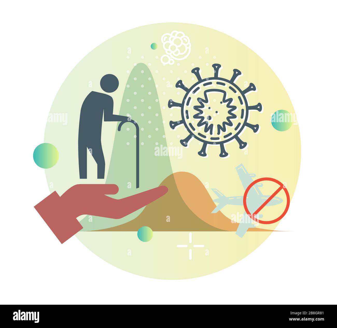 Novel Coronavirus - Respiratory Syndrome Virus - High Risk People - Illustration als EPS 10-Datei Stock Vektor