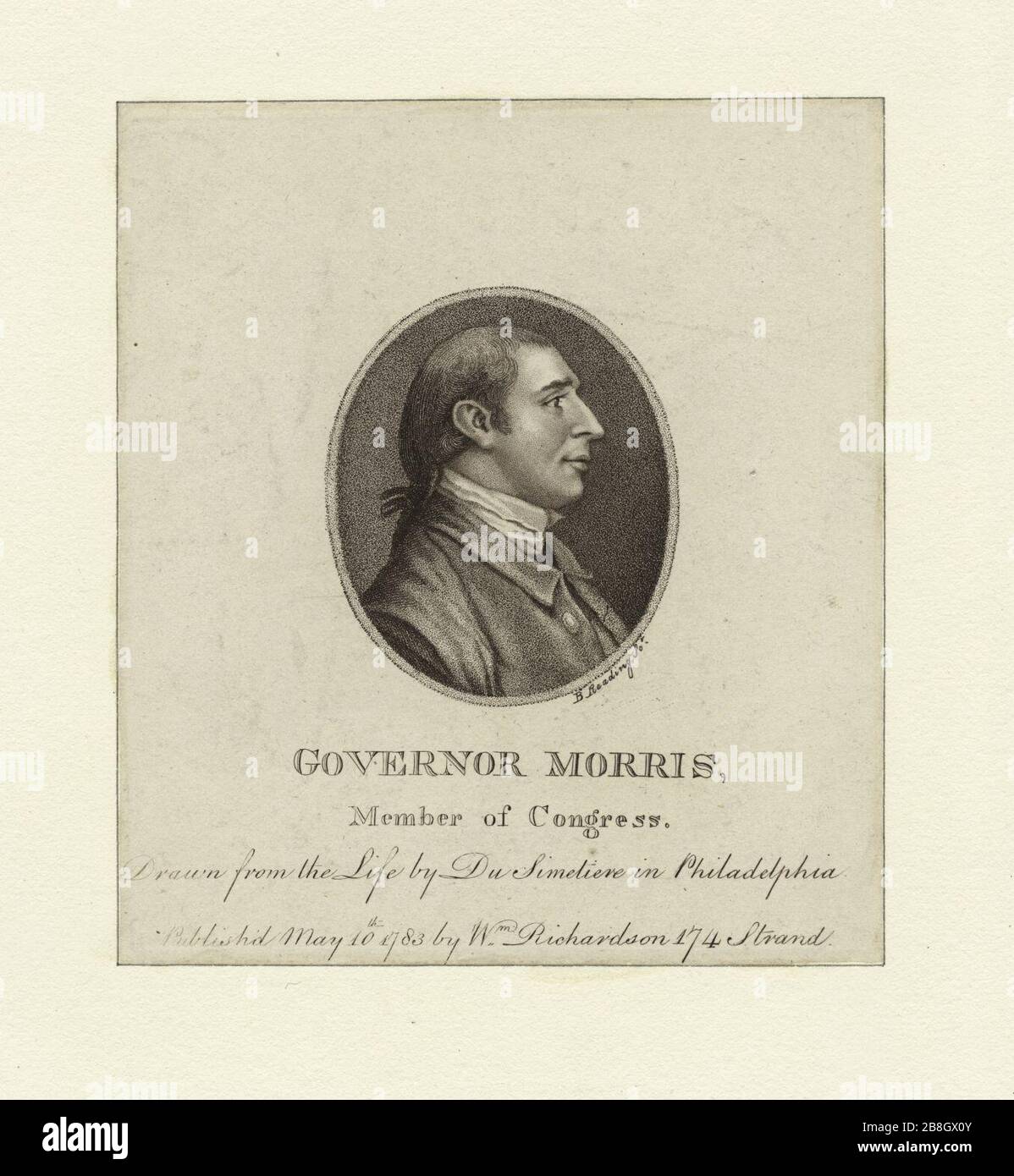 Gouverneur (sic) Morris, Kongressmitglied Stockfoto