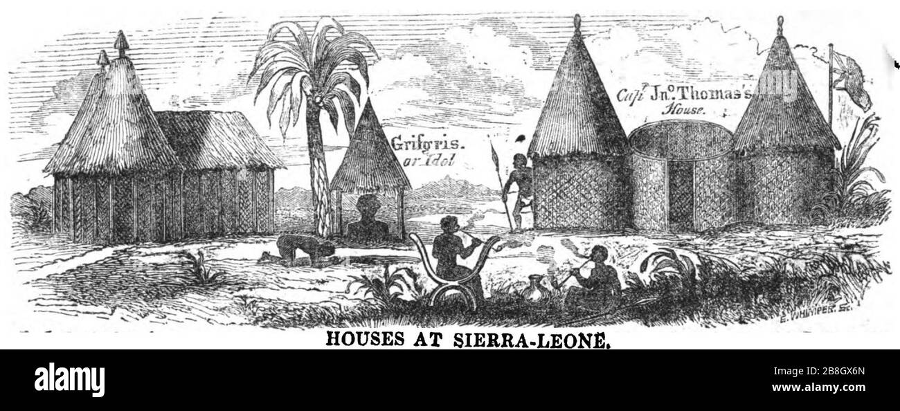 Gouverneur John Thomas's Haus in Sierra Leone, Mitte des 17. Jahrhunderts, die Erholung der Künstler. Stockfoto