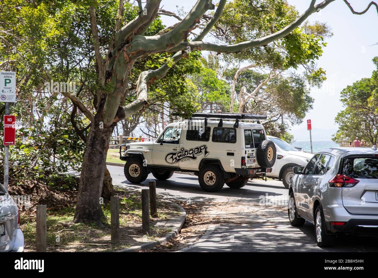Toyota landcruiser Troopbetreiber Troopy in Byron Bay, Australien Stockfoto