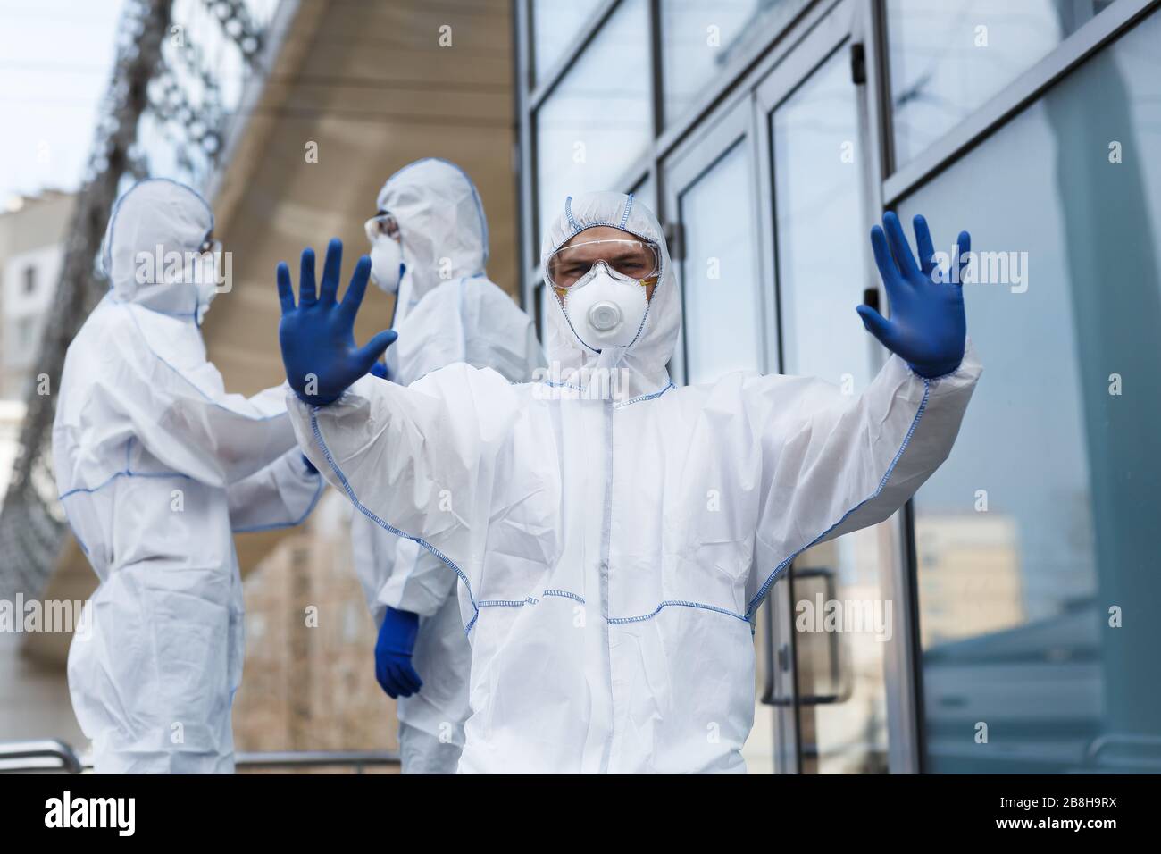 Neues Team für die Erkennung von Coronavirus-Pneumonie und medizinische Forschung Stockfoto