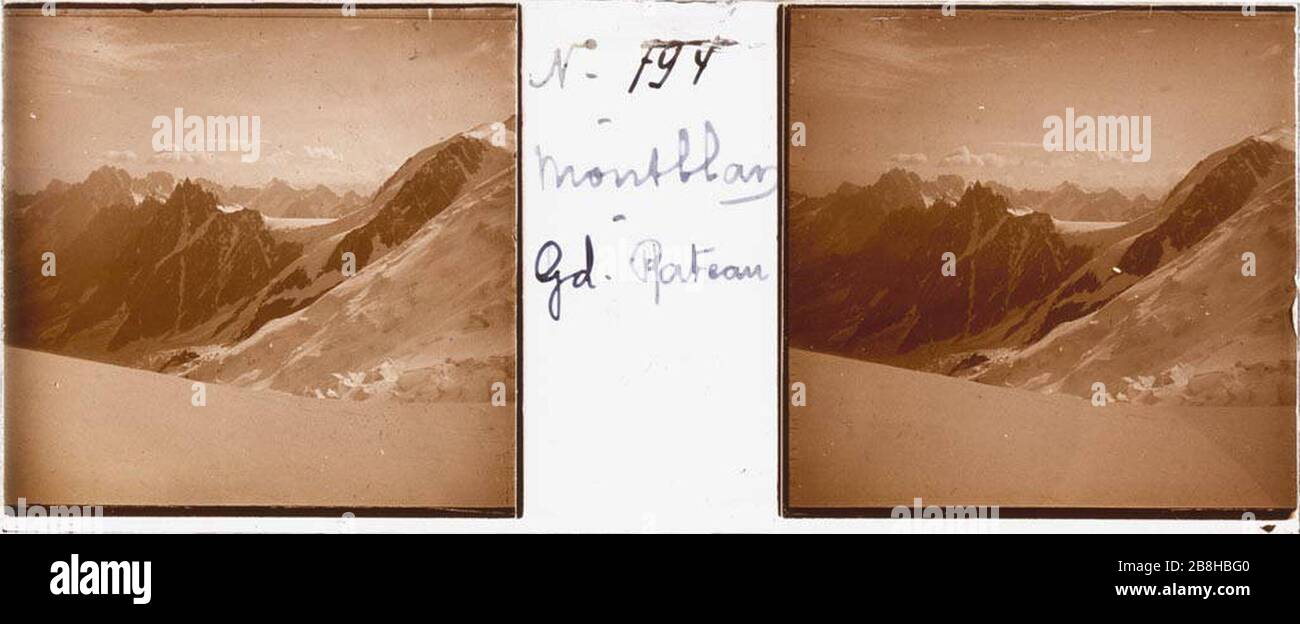 Grand Plateau del Dôme de Goûter i muntanyes. Stockfoto