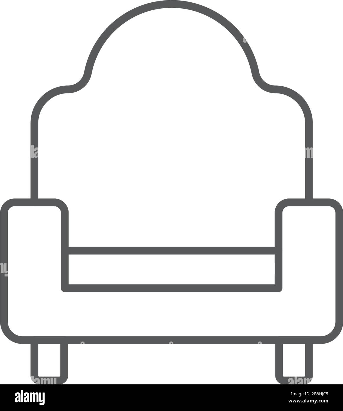 Sofa, Tischvektor-Symbol-Konzept, isoliert auf weißem Hintergrund Stock Vektor