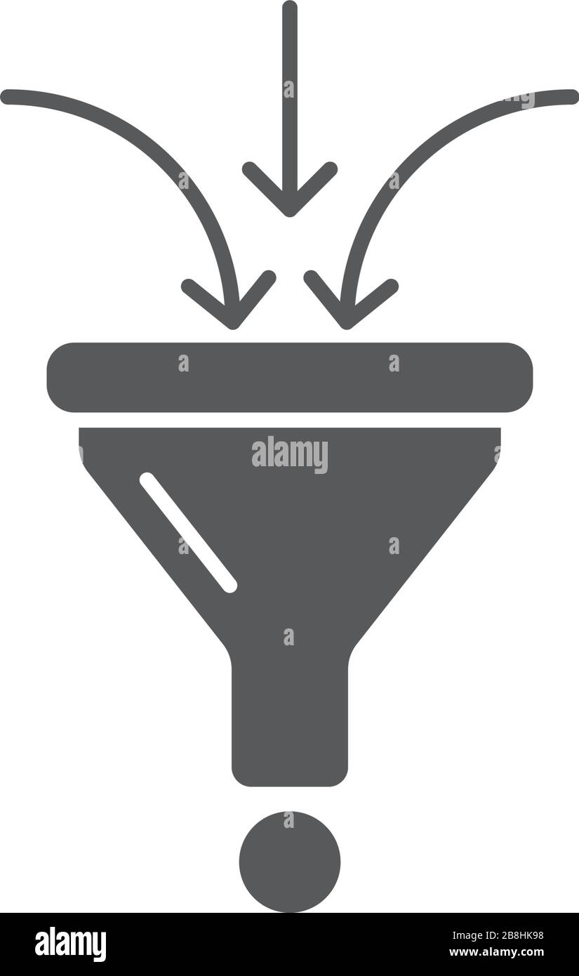 Vektor icon Konzept Design Trichter, auf weißem Hintergrund Stock Vektor