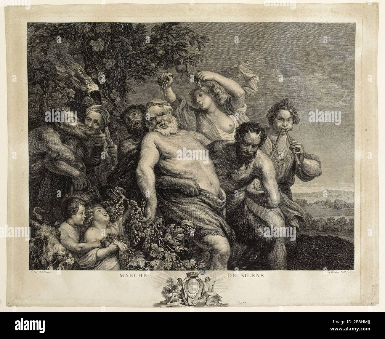 Walk Sylène, After Rubens (Dutuit 67 (4) S. 155) Marche de Sylène, d'après Rubens (Dutuit 67 (4) S. 155). Burin, XVIIème siècle. Musée des Beaux-Arts de la Ville de Paris, Petit Palais. Stockfoto