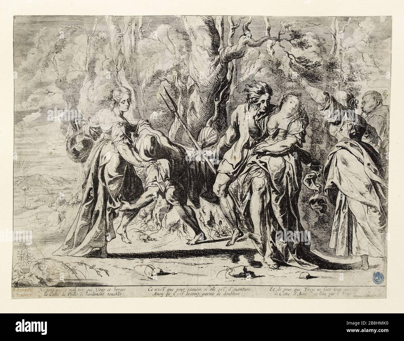 Pastorale, nach Rubens (Dutuit 61) Pastorale, d'après Rubens (Dutuit 61). Eau-forte, XVIIème siècle. Musée des Beaux-Arts de la Ville de Paris, Petit Palais. Stockfoto
