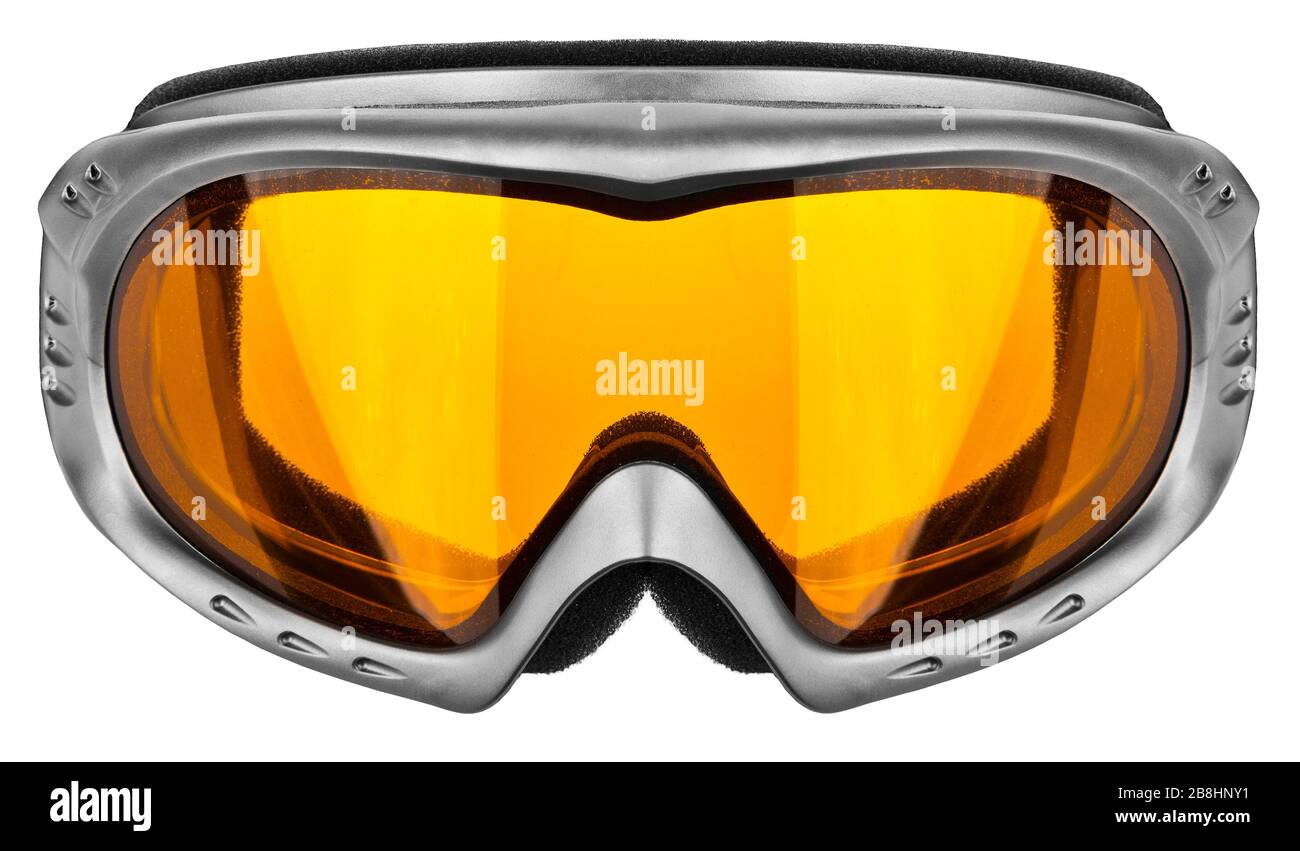 Skibrillen auf dem weißen Hintergrund isoliert Stockfoto