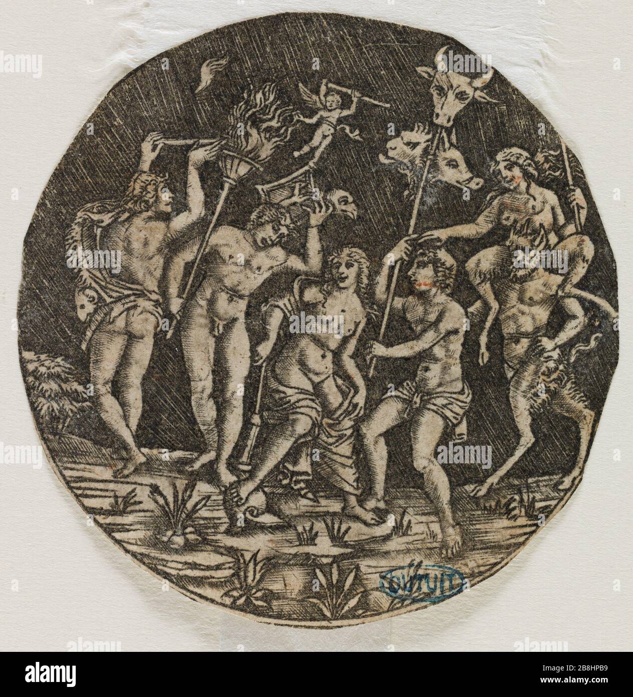 Hymeneus oder Tribut an die Venus (Dutuit 165, Band I, Teil 2, S. 187) Anonyme. Hyménée ou Hommage à Vénus. Nielle Imprimé. 15e siècle. Musée des Beaux-Arts de la Ville de Paris, Petit Palais. Stockfoto