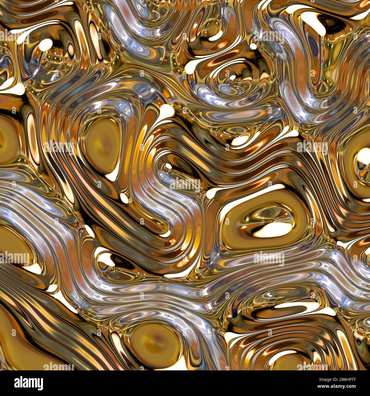Abstrakter goldener Hintergrund mit 3D-Spiegelung Stockfoto