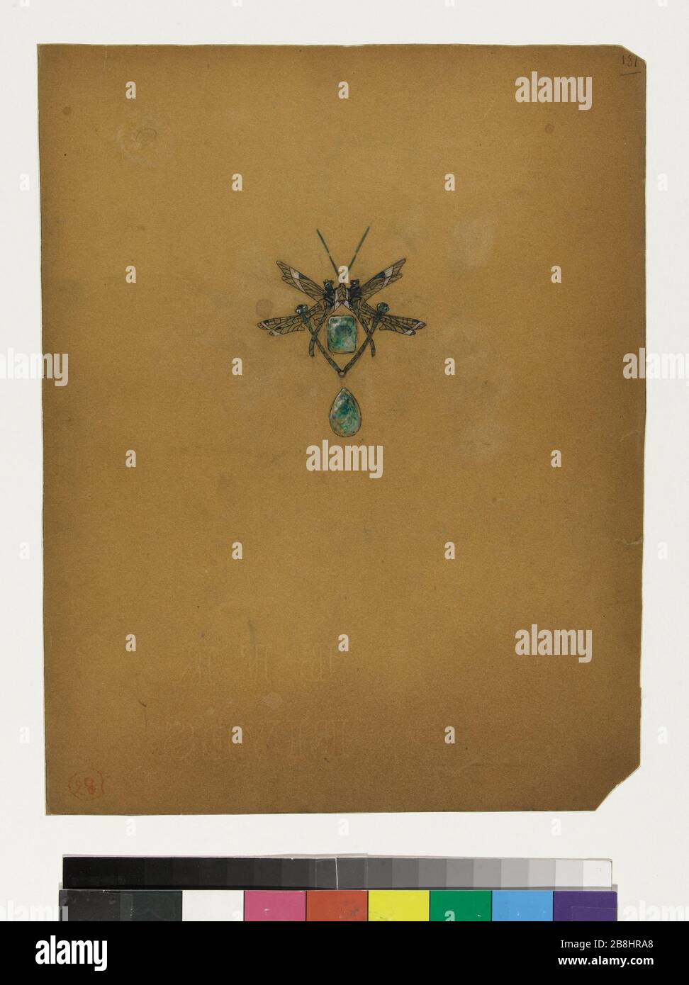 LIBELLEN VIER René Lalique (1860-1945). "Quatre Libellules". Encre, gouache et aquarelle sur vélin transparent, rives, vers 1903-1904/05. Musée des Beaux-Arts de la Ville de Paris, Petit Palais. Stockfoto