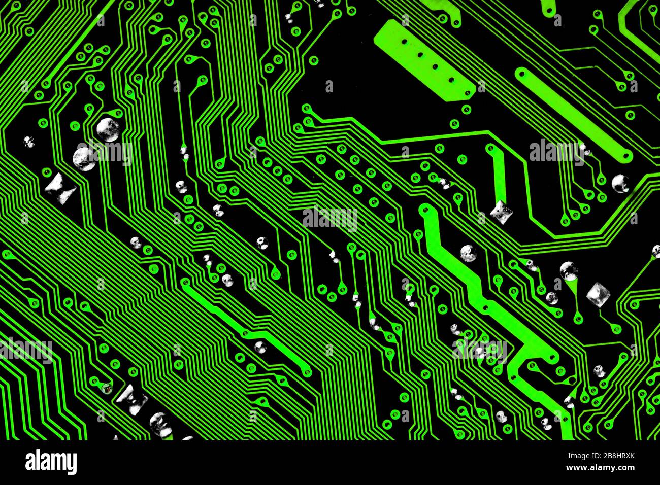 Elektronische Leiterplatte - grün und schwarz Stockfoto