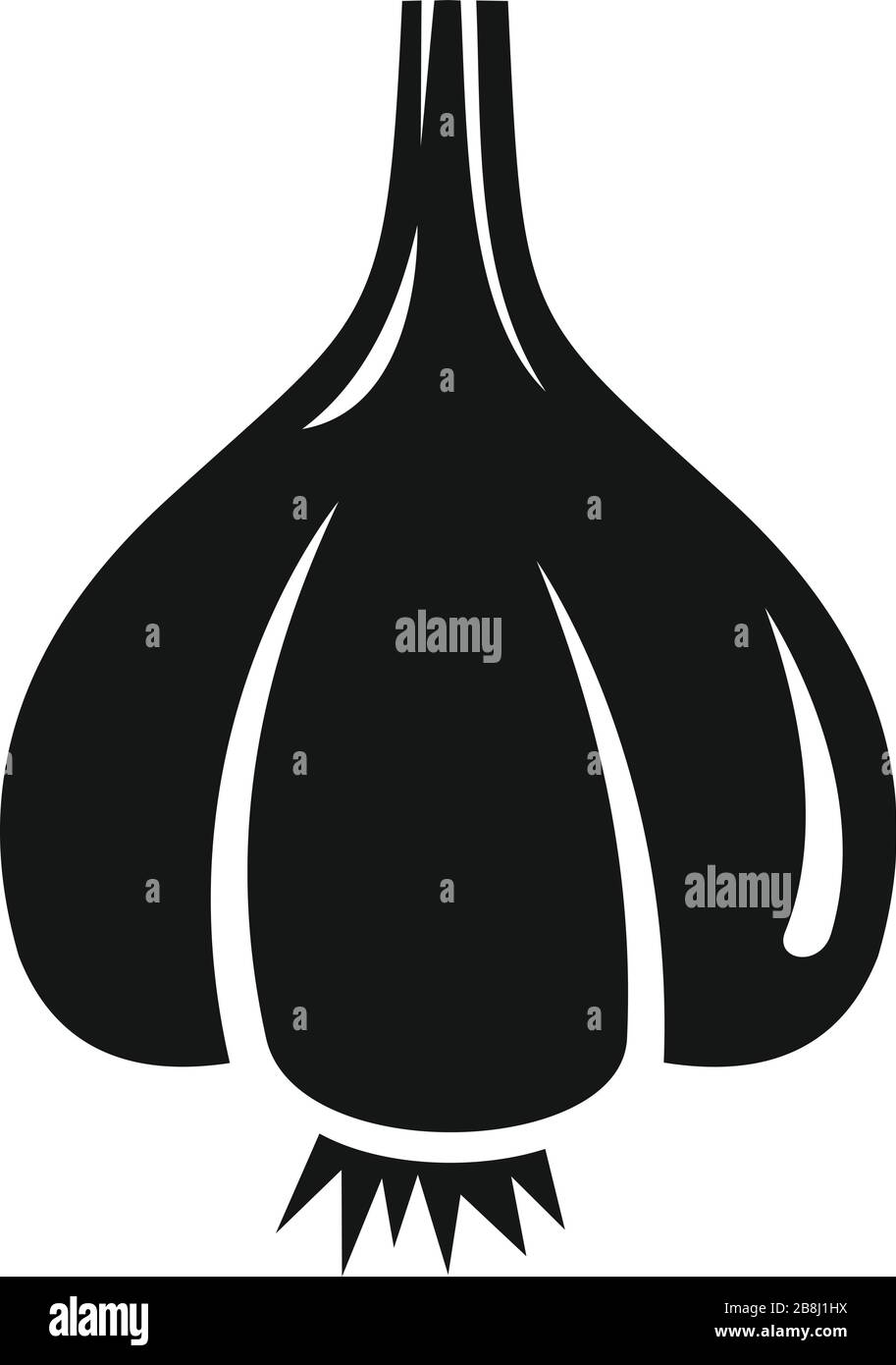 Knoblauchsymbol. Einfache Abbildung des Knoblauch-Vektor-Symbols für Web-Design isoliert auf weißem Hintergrund Stock Vektor