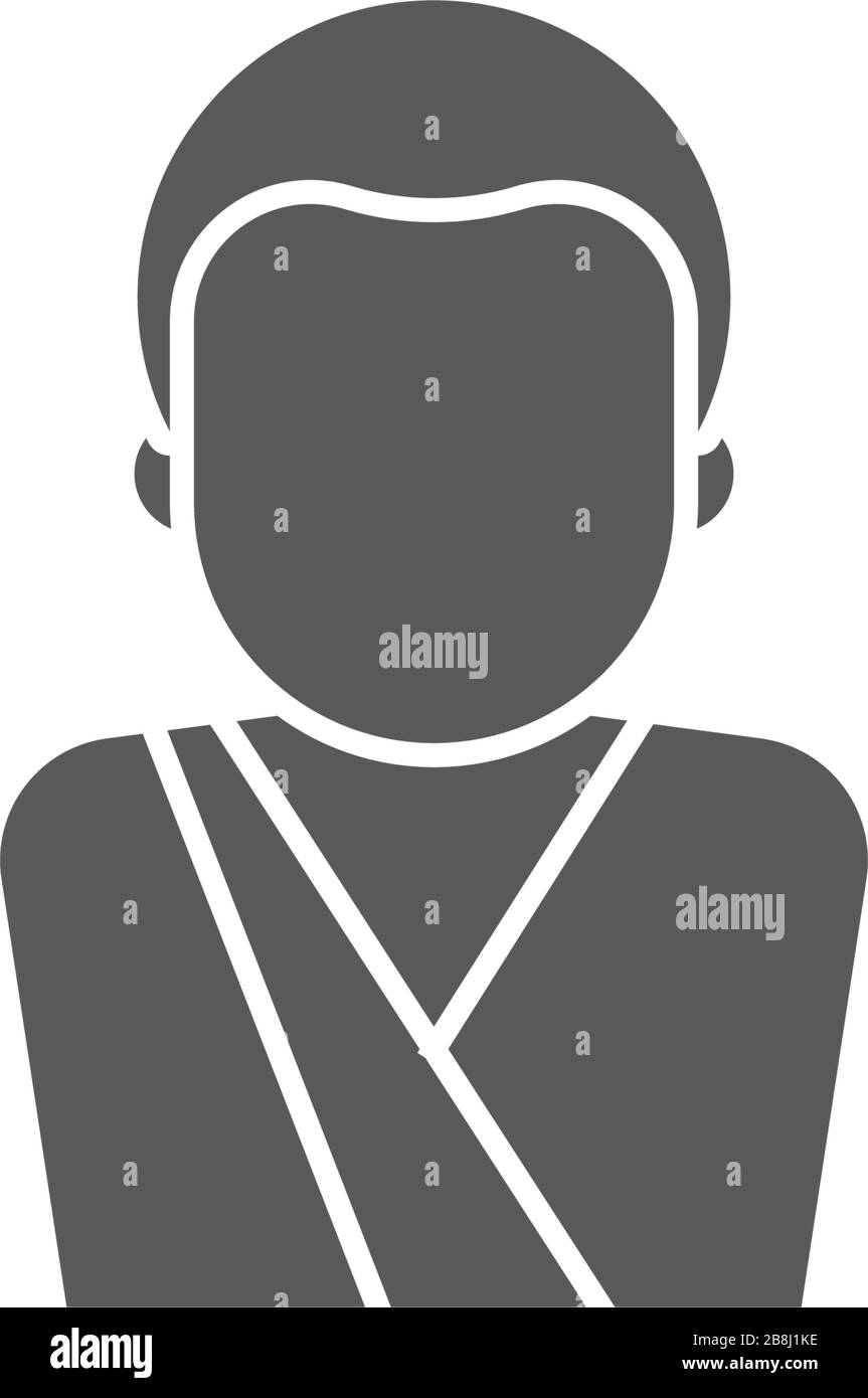 Symbol für asiatische Monch-Vektor-Symbole auf weißem Hintergrund isoliert Stock Vektor