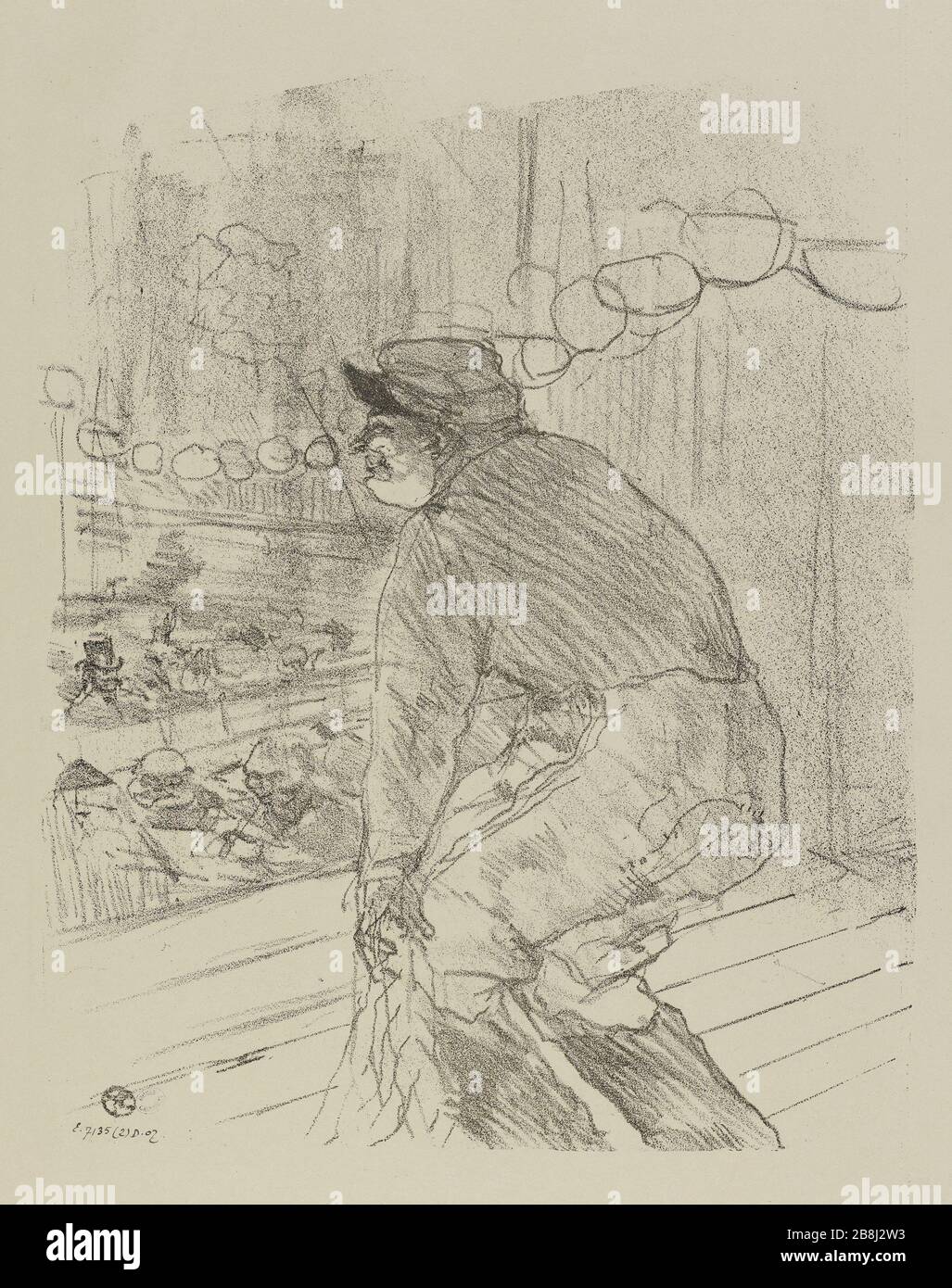 POLIN DEN BOTSCHAFTERN Henri de Toulouse-Lautrec (1864-1901). "Polin aux Ambassadeurs". Lithographie au crayon. Paris, musée Carnavalet. Stockfoto