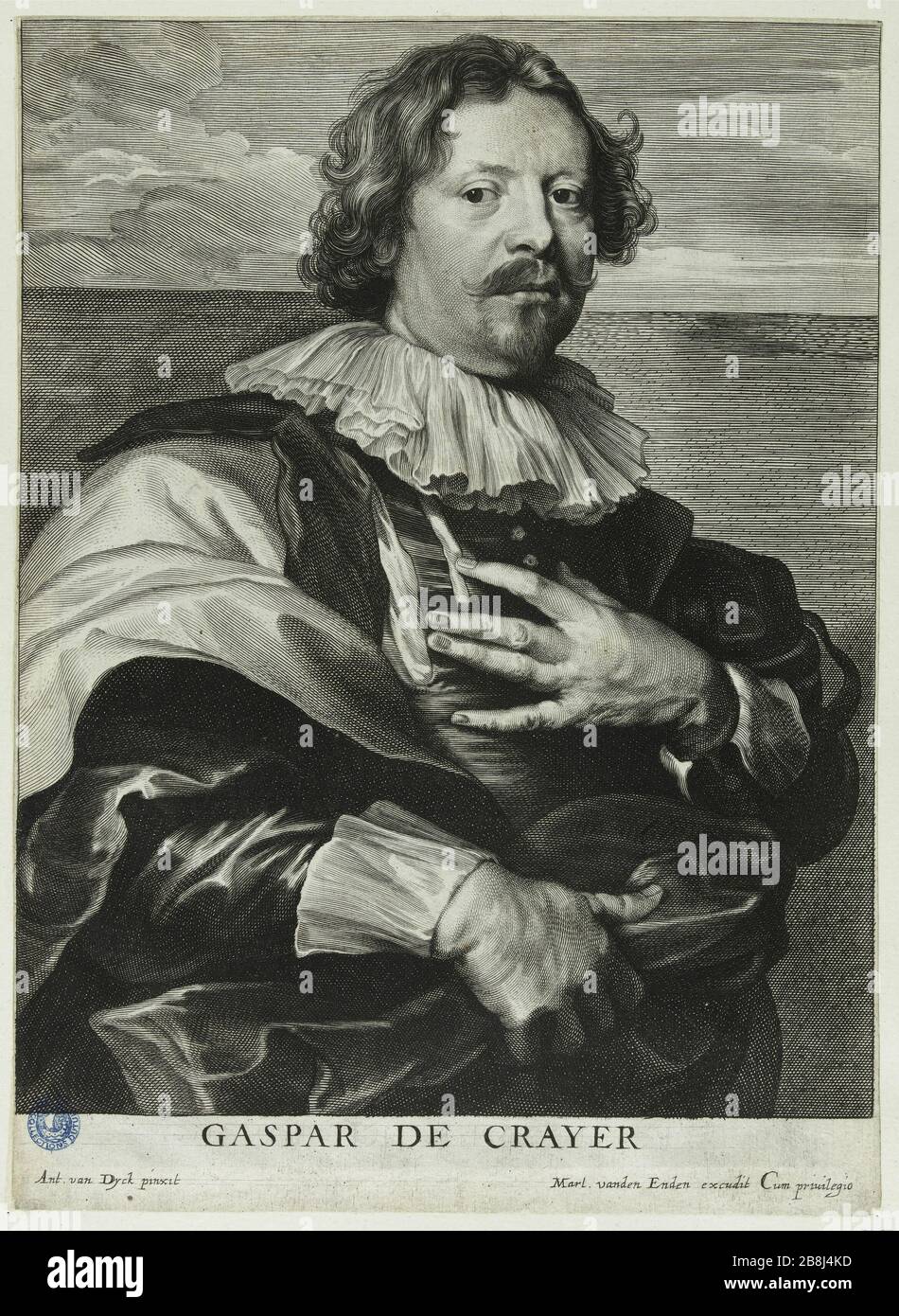 Crayer (Hollstein 57) Antoine Van Dyck (1599-1641). Crayer (Hollstein 57). Eau-forte sur Papier, burin, 1634-1636. Stockfoto