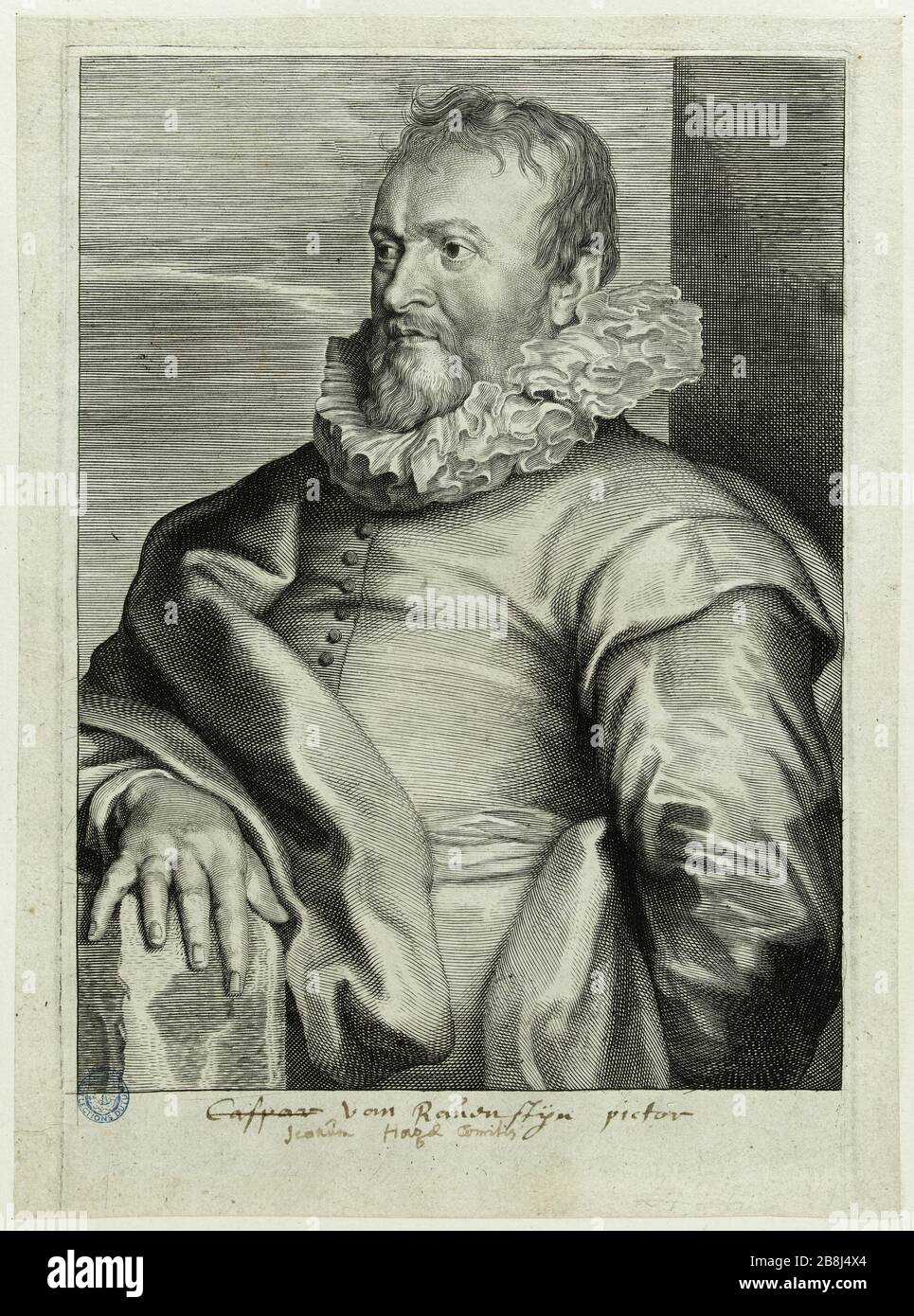 Ravesteyn (Hollstein 83) Antoine Van Dyck (1599-1641). Ravesteyn (Hollstein 83). Eau-forte sur Papier, 1634-1636. Stockfoto