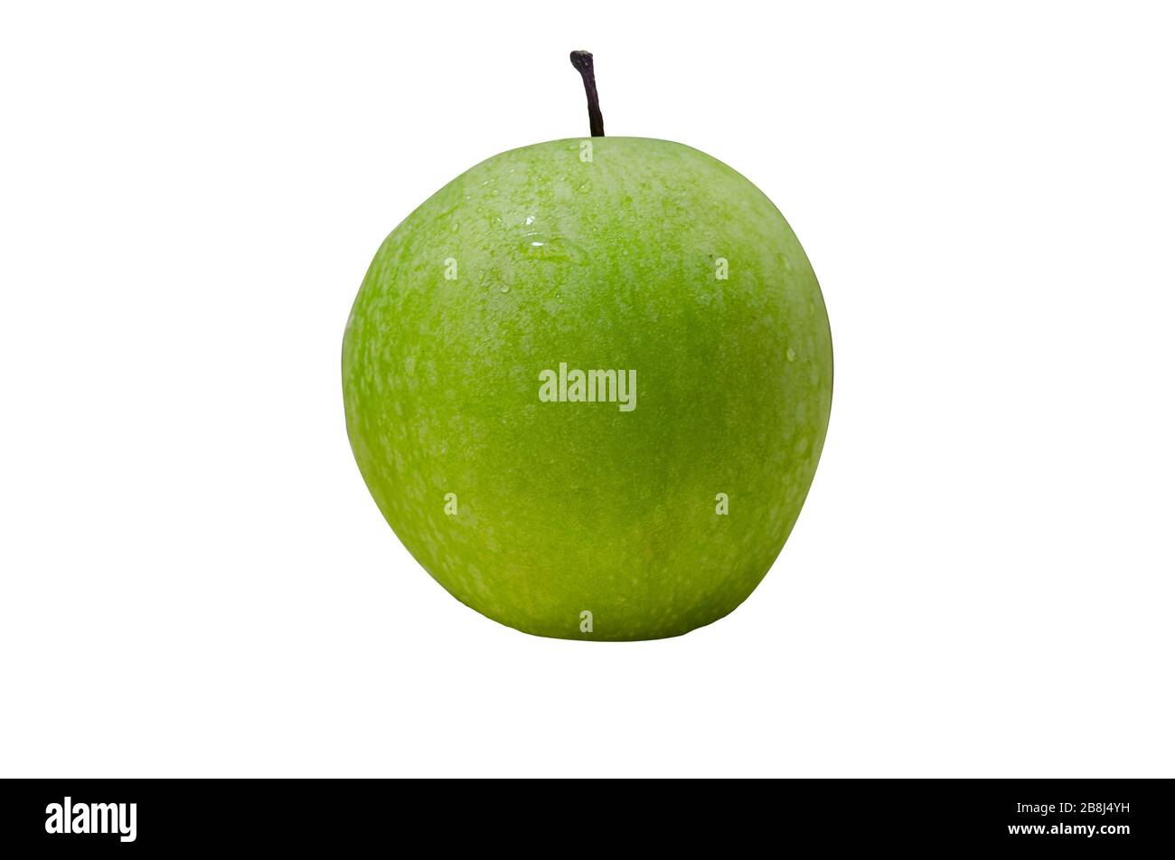 Frische grüne Äpfel auf weißem Grund Stockfoto