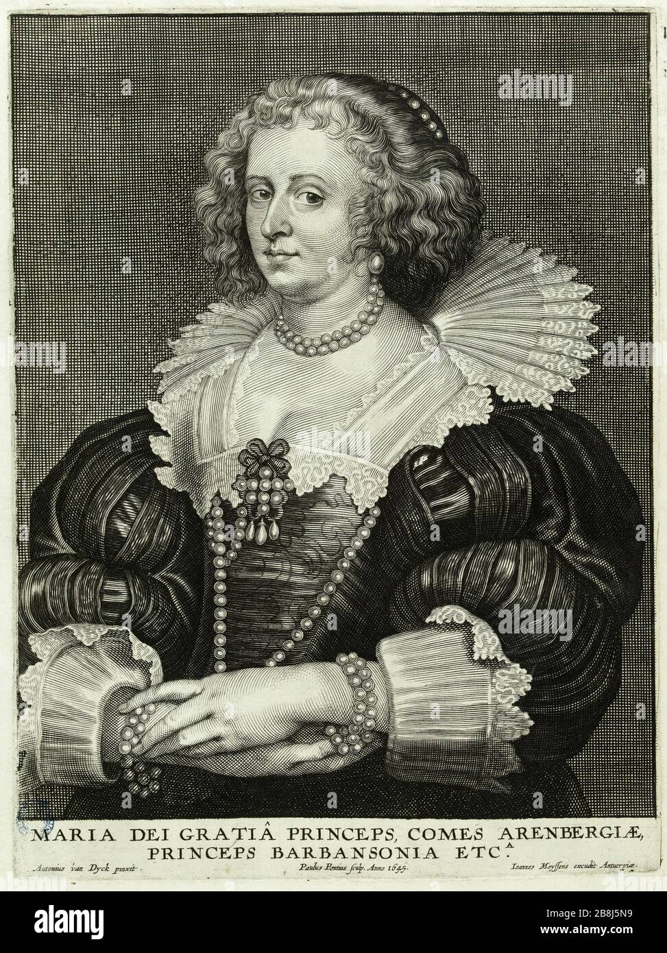 Arenberg (Hollstein 106) Antoine Van Dyck (1599-1641). Arenberg (Hollstein 106). Eau-forte sur Papier, Burin, 1641. Stockfoto