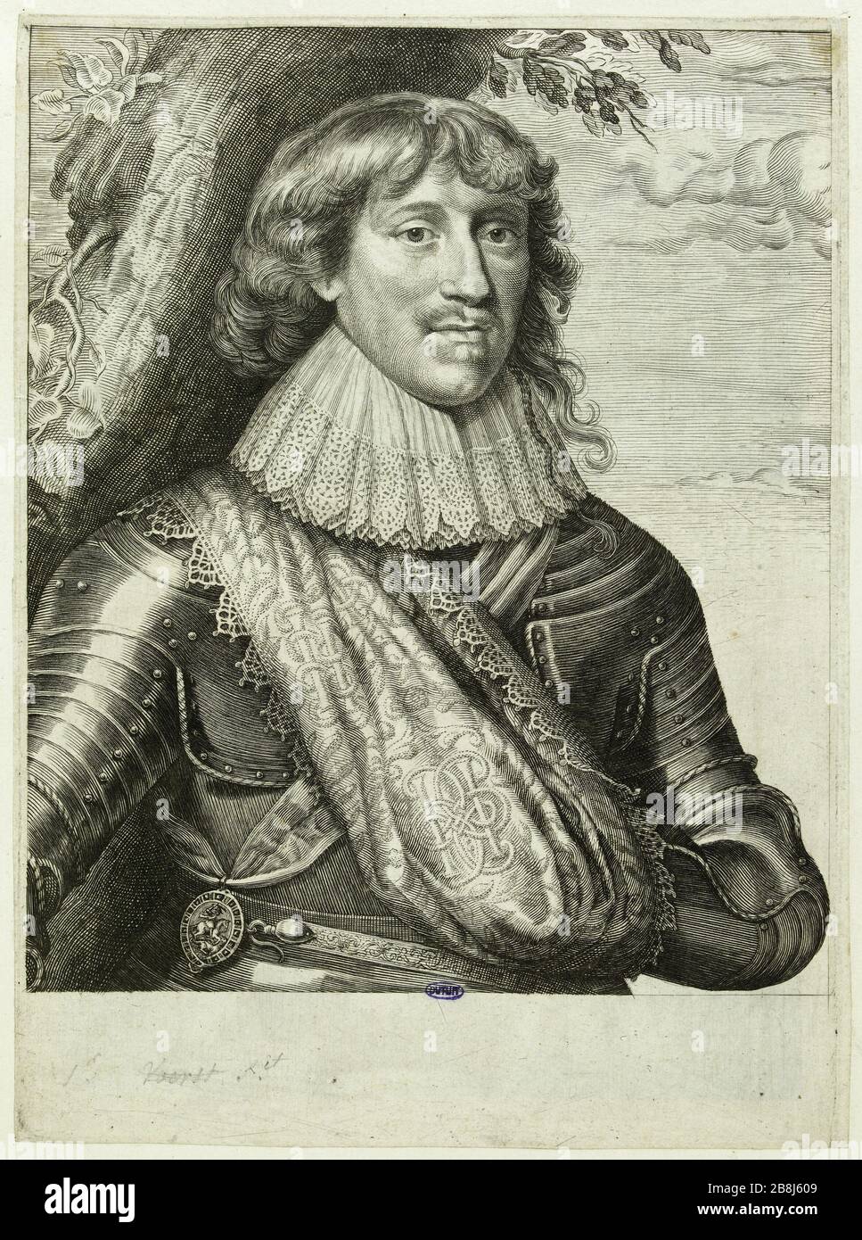 Chretien, duc de Brunswick de Lune et Bourg (186 MH) Antoine Van Dyck (1599-1641). Chrétien, duc de Brunswick et de Lunebourg (MH 186). Eau-forte sur Papier, Burin, 1641. Stockfoto